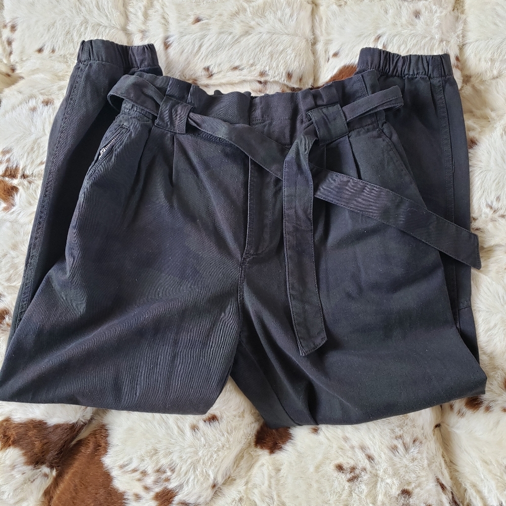 Camo Print Paper Bag Waisted Demin Pants